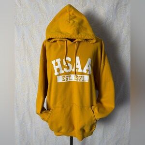 Gildan Mustard Yellow Hoodie with White Print